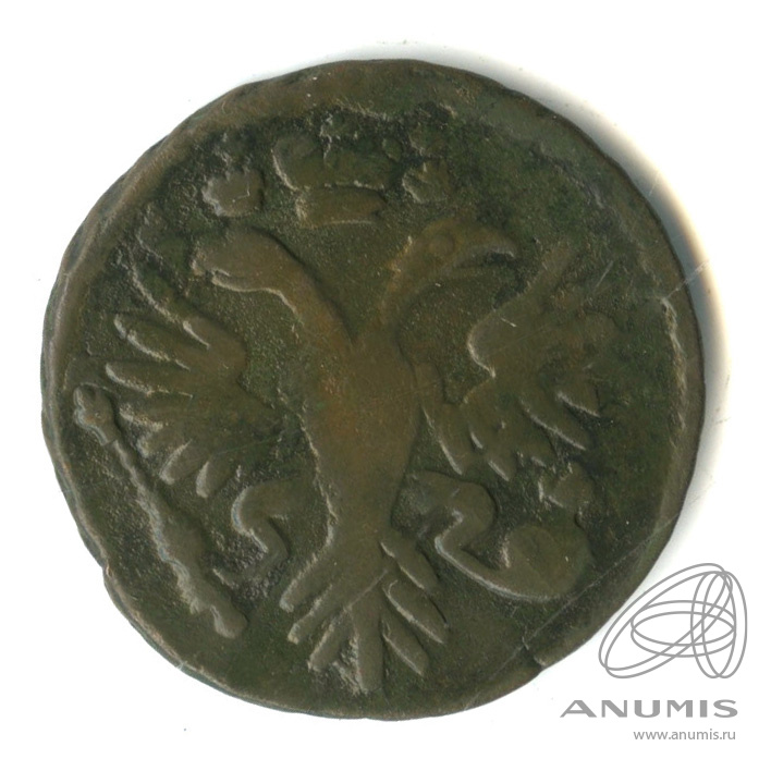 Деньга 1731 — (½ копейки) - Орел 1730 г. Над годом 2 черты (Над годом 2 черты)