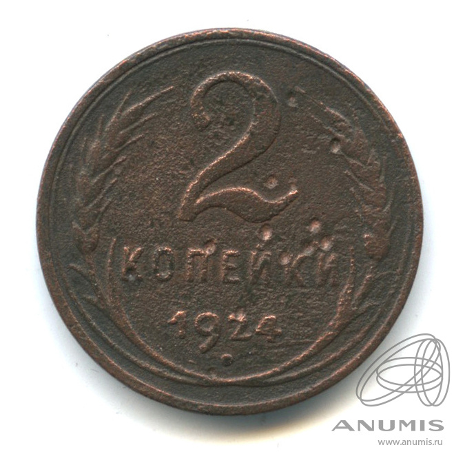 2 копейки 1924 — Гурт гладкий. На Николаевском кружке. Нечастая