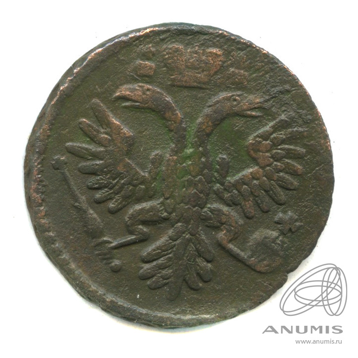Деньга (½ копейки) 1735 — (½ копейки) - Орел 1730 г. Большой кружок (Орел 1730 г.)