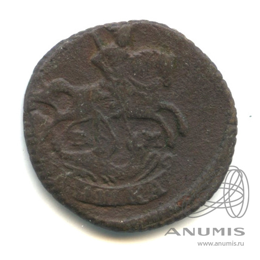 Полушка (¼ копейки) 1770 ЕМ — (¼ копейки) - Вензель императрицы Екатерины II Великой