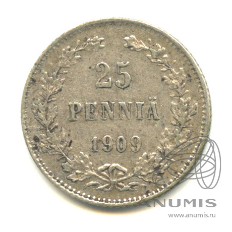25 пенни 1909 L — Для Финляндии