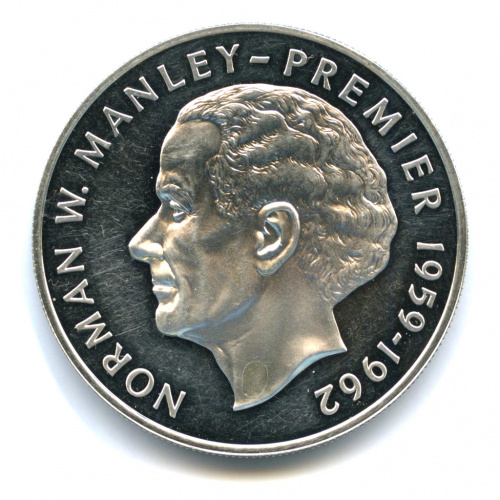 5 долларов — Норман Мэнли. Первый министр Ямайки. 1977. вес — 38,33 гр