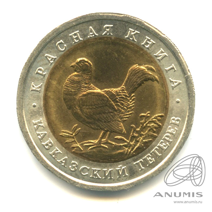 50 рублей 1993 ЛМД — Кавказский тетерев