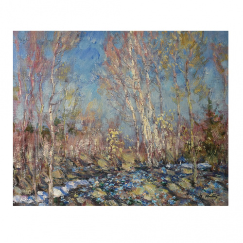 Картина «Голубая весна». Автор: Набатов В. В. Масло, холст. Размер 41×57 см