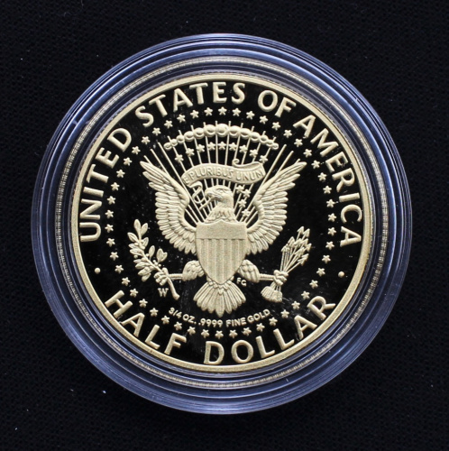 ½ доллара — Kennedy Half Dollar 2014. Футляр + сертификат. Вес: 23,33 гр.(0,75 унции)
