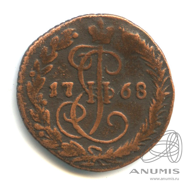 Деньга 1768 ЕМ — ½ копейки