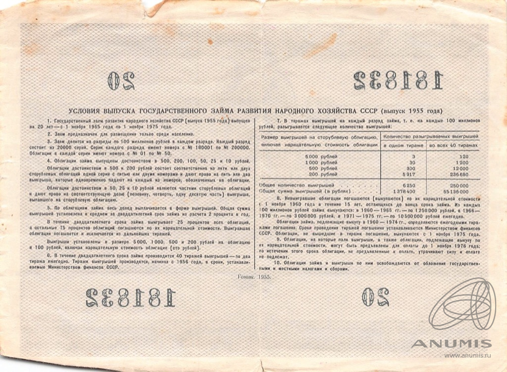 Облигации 1 выпуск. Облигации 1955, 1956 годов стоимость.