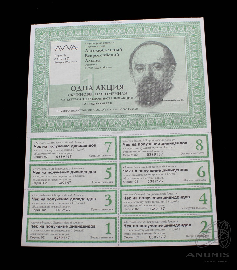 Стоимость Обыкновенных Именных