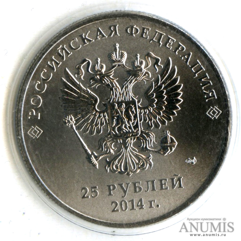 25 рублей 2014 СПМД — Эстафета Олимпийского огня «Сочи» (в специальном исполнении) - В блистерной упаковке