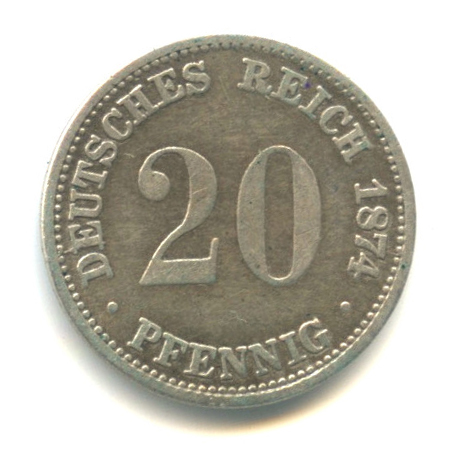 20 пфеннигов 1874 A
