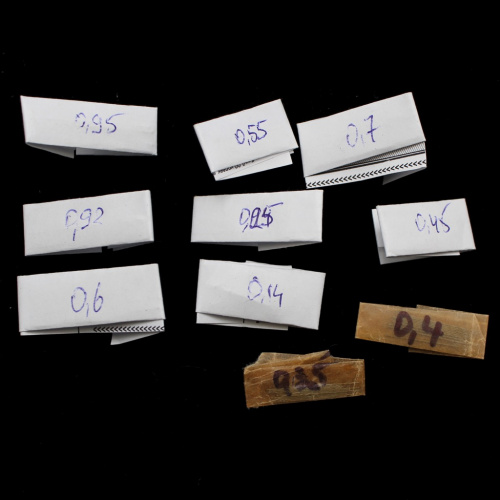 Лот новых сверл: 0,14; 0,25; 0,35; 0,4; 0,45; 0,55; 0,6; 0,7 — всех по 10 штук; 0,9; 0,95 — по 5 штук. Всего 90 штук