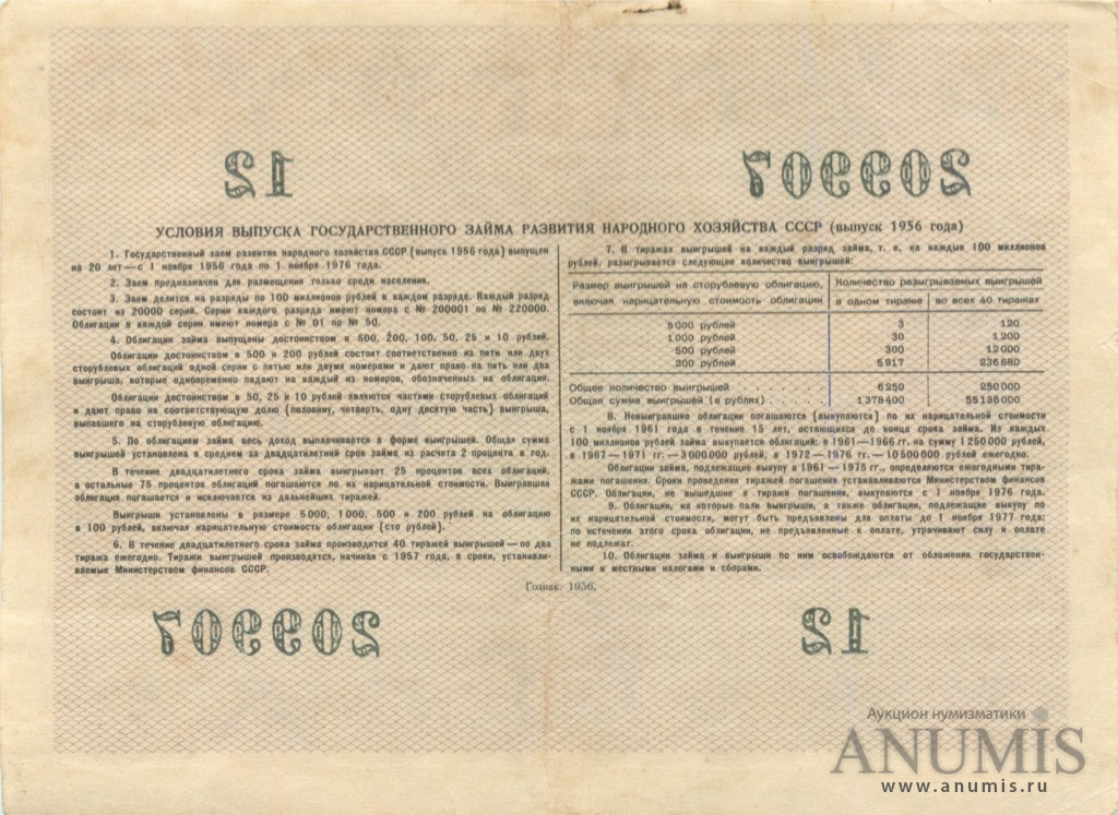 Облигации 1956 года. Облигация на сумму 100 рублей 1956.