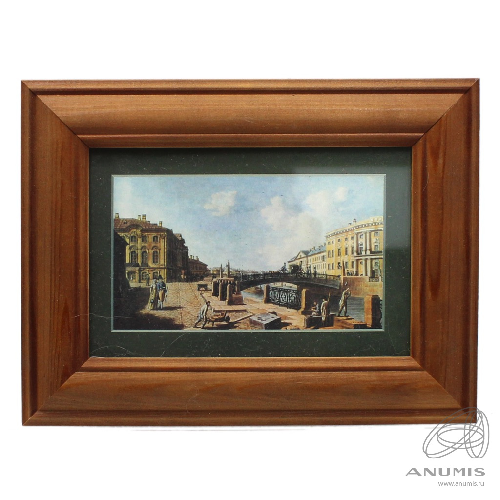 Репродукция в деревянной раме. За стеклом. Размер 15,5×20,5 см ...