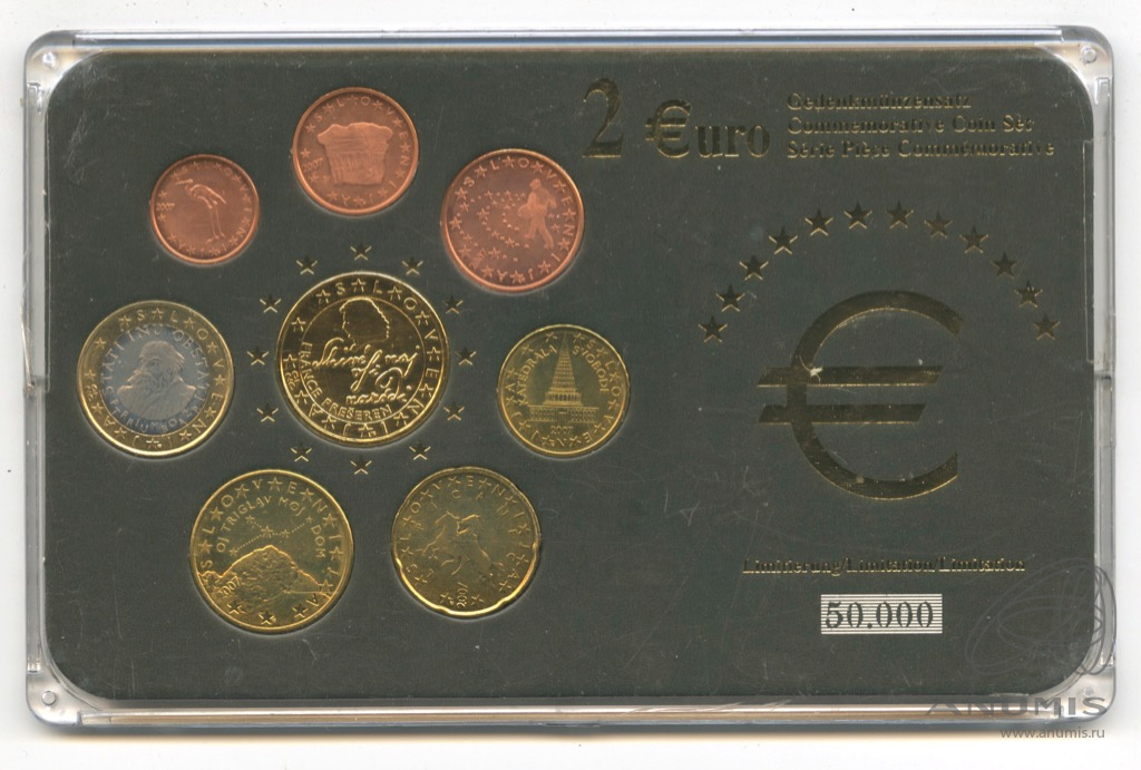 Всего восемь монет по 5. Словения 2012 годовой набор.