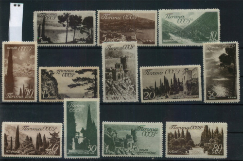 Лот почтовых марок «Виды Крыма и Кавказа». Загорский (СК)№№ 526−537 (более 22.000) 1938