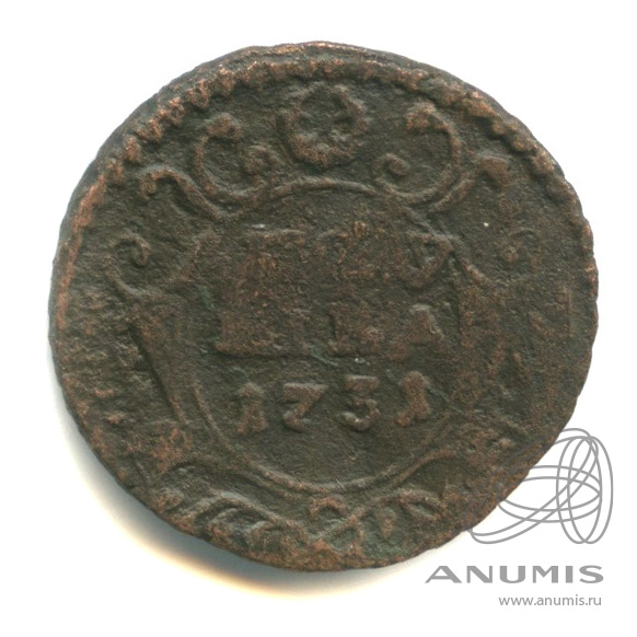 Полушка (¼ копейки) 1731 — (¼ копейки) - Орел 1730 г (Орел 1730 г.)