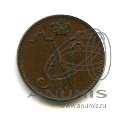 1 пенни 1907 — Для Финляндии. Вензель Николая II
