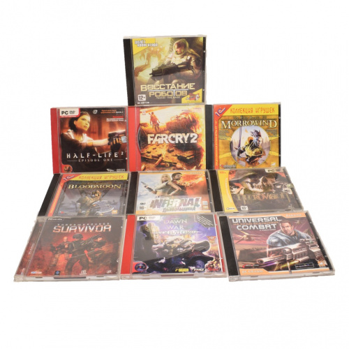 Лот дисков с компьютерными играми PC DVD, 10 шт