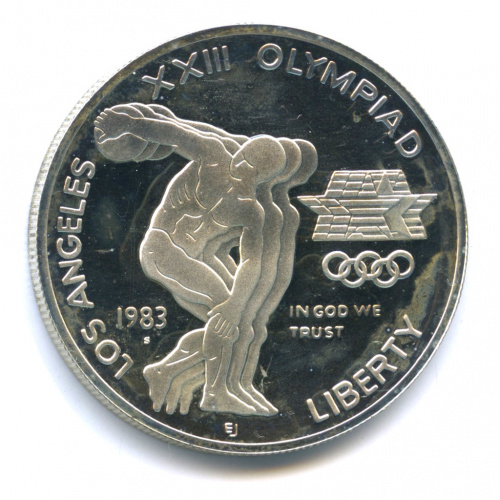 1 доллар — Дискобол. XXIII летние Олимпийские Игры. 1983 S. В капсуле