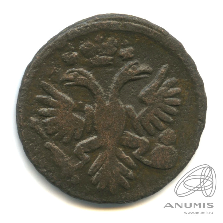 Деньга 1731 — (½ копейки) - Орел 1730 г. Над годом 2 черты (Над годом 2 черты)