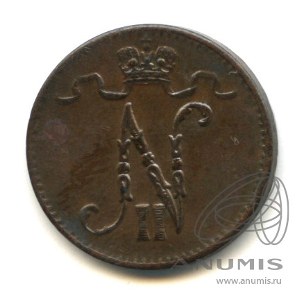 1 пенни 1916 — Для Финляндии. Вензель Николая II