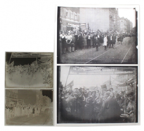 Лот из 2-х стеклянных негативов 20-х гг. с современной распечаткой фотографии. Размеры негатива 12×9 см
