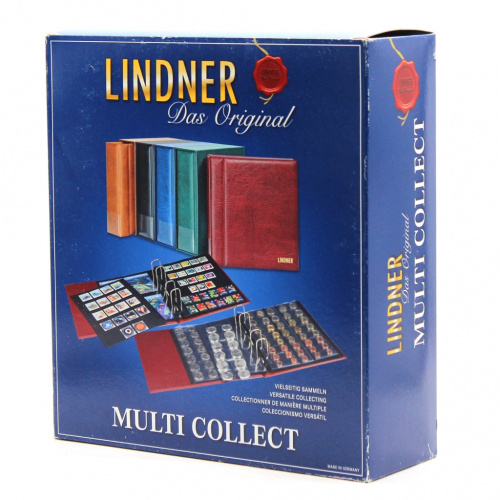 Альбом Lindner (Multi Collect) с шубером без листов (синий), размер 270×245×70. Полный аналог Optima Leuchtturm, формат листа 250×200 мм. Новый. В коробке