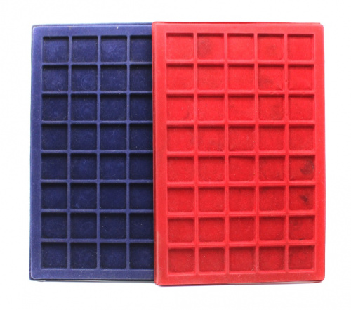 Лот планшетов для монет, 2 шт. 21×33 см. 40 ячеек: 3×3 см