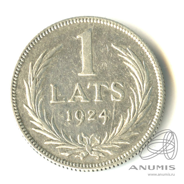 1 late. 1 Лат 1924 года. Латвия 1 лат 1924 (00032776). Монетки Латвии.