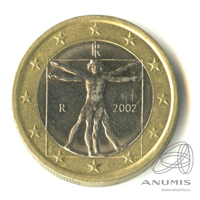 Монета 1 евро 2002 года. Монета 1 евро 2002 года