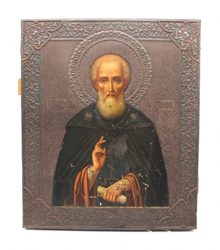 Икона «Сергий Радонежский» 26×31 см. Роспись