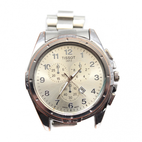Часы наручные «TISSOT», на ходу, рабочие. ⌀ 5 см. Дефекты: Дефект крепления