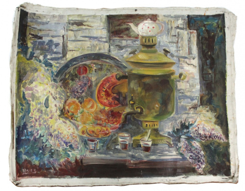 Картина «Натюрморт с самоваром». Масло, холст. Размер 90×70 см