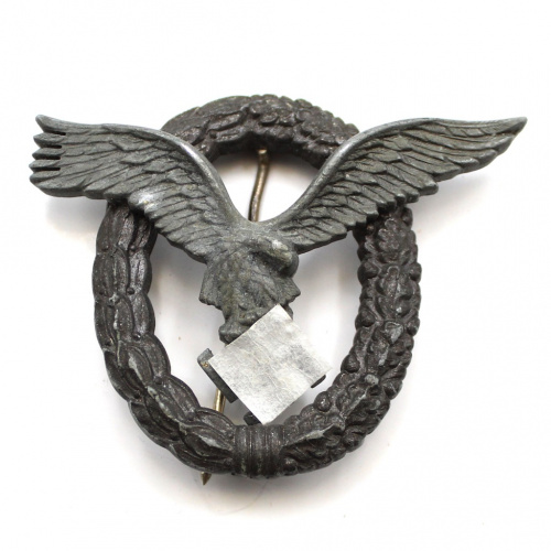 Знак квалификационный «Пилот Люфтваффе». Крепление: булавка. Тяжелый