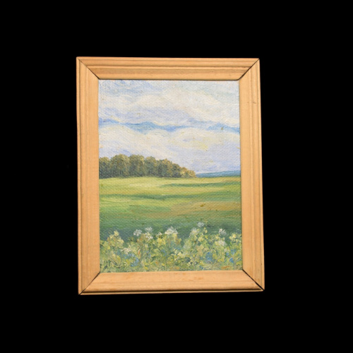 Картина «Пейзаж». Автор: Кириллова Анна. Масло, оргалит. Размер 18×23 см. Авторская подпись