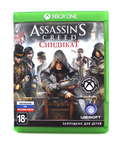 Диск для Xbox One «Assassins Creed. Синдикат». Лицензия. 2015. Коробка сломана. 13×16 см