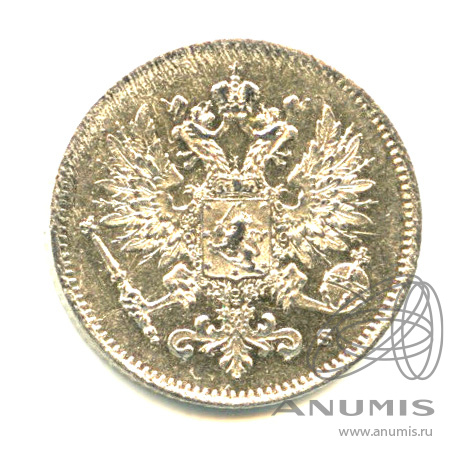 25 пенни 1915 S — Для Финляндии - Яркий штемпельный блеск