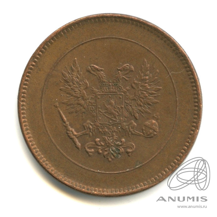 5 пенни 1917 — Для Финляндии. Орел