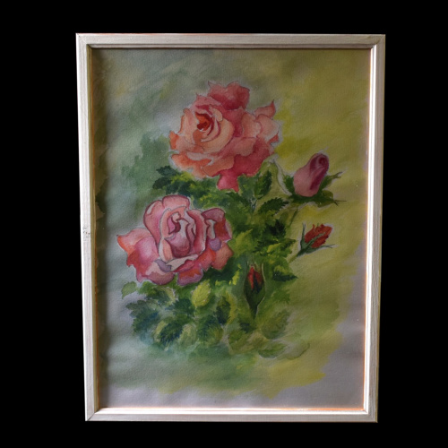 Картина «Розы». Автор: Галина Гусева. Акварель, бумага. Размер 32×44 см