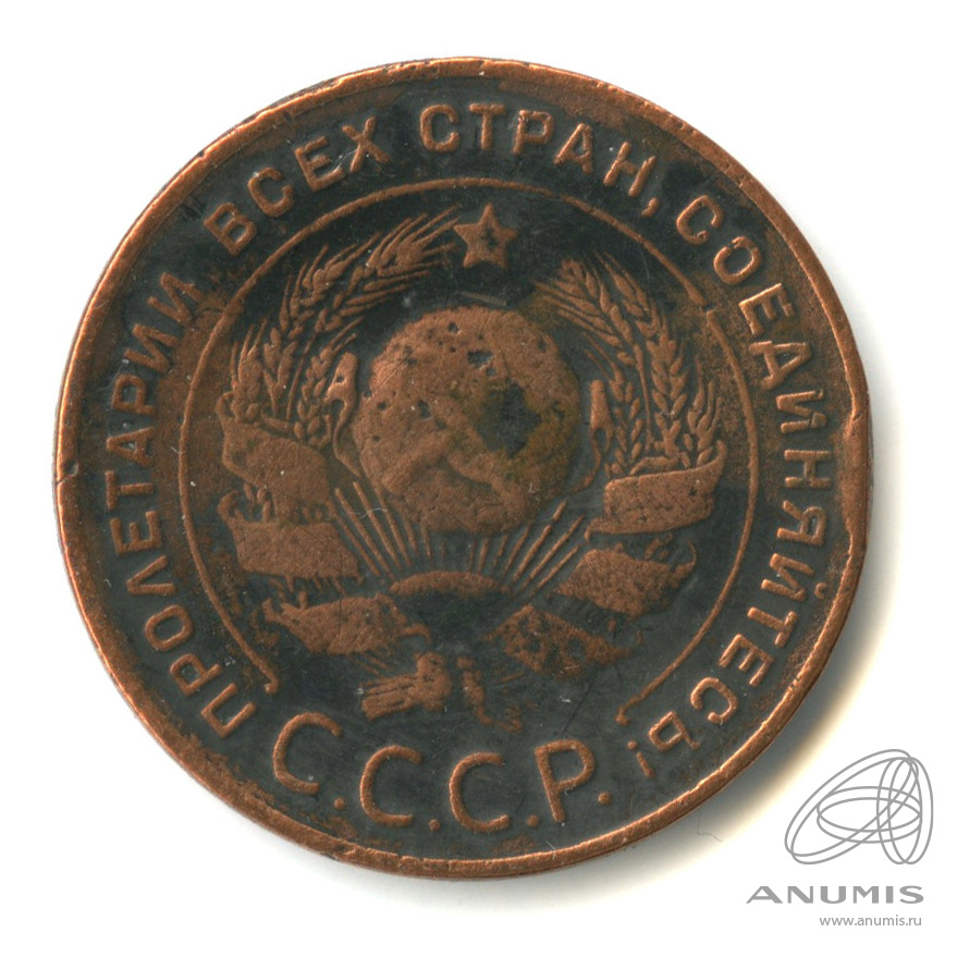 5 копеек 1924 — Гурт гладкий. На Николаевском кружке. Земной шар плоский (Земной шар плоский)