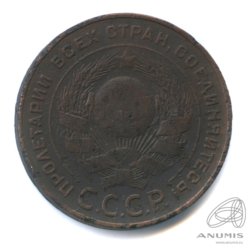 5 копеек 1924 — Гурт гладкий. На Николаевском кружке. Земной шар плоский (Земной шар плоский)
