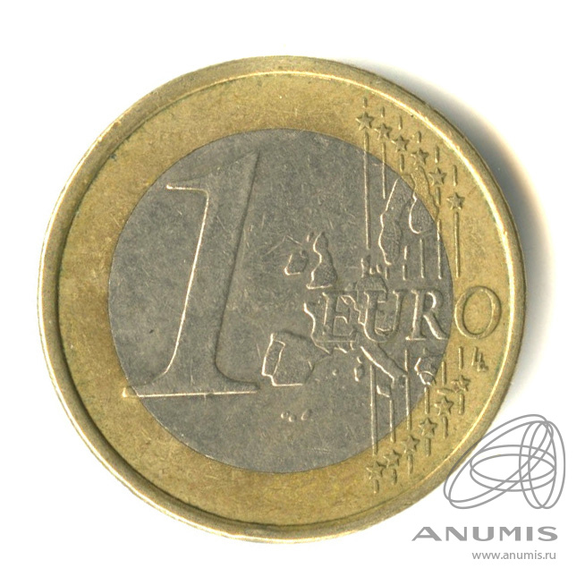 Монета 1 евро 2002 года. Монета 1 евро 2002 года