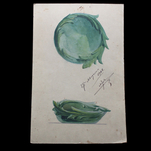 Рисунок-эскиз декоративных элементов. 41×27 см. Картон, акварель? 27 августа 1908 г