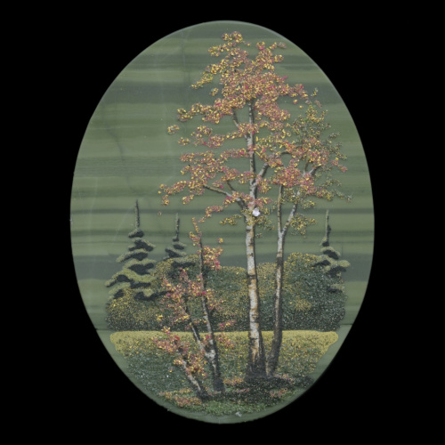 Декоративное панно на камне. Каменная стружка. Размер 13,5×10,2 см