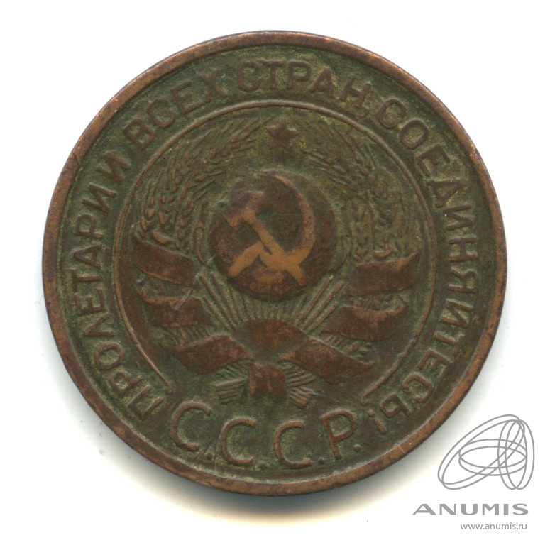 3 копейки 1924 — Гурт гладкий. На Николаевском кружке