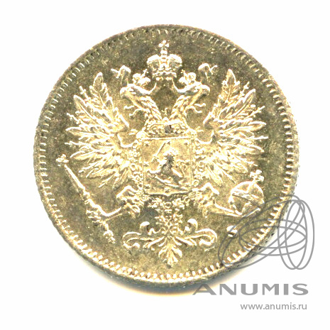 25 пенни 1916 S — Для Финляндии - Яркий штемпельный блеск
