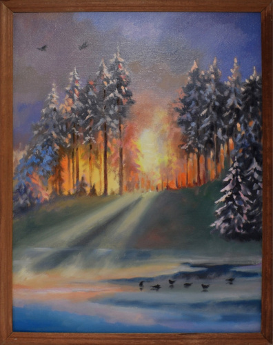 Картина «Закат». Масло, холст. Размер 30×40 см