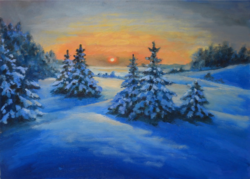 Картина «Январь». Масло, холст. Размер 30×40 см