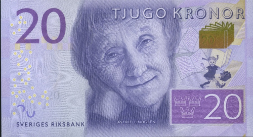 20 крон. Астрид Линдгрен. 2015