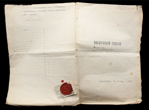 Документ — послужной список 1937